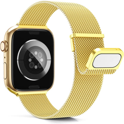 For Apple Watch Ultra 49mm Milan Double Magnetic Steel Mesh Watch Band(Gold) - Watch Bands by buy2fix | Online Shopping UK | buy2fix