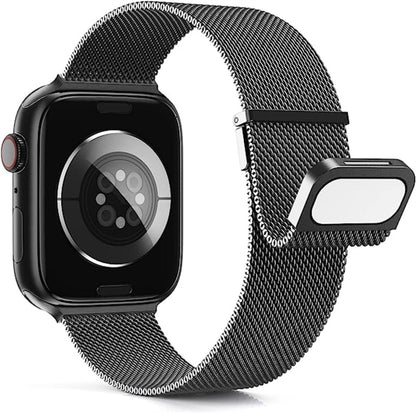 For Apple Watch SE 2022 40mm Milan Double Magnetic Steel Mesh Watch Band(Gray) - Watch Bands by buy2fix | Online Shopping UK | buy2fix