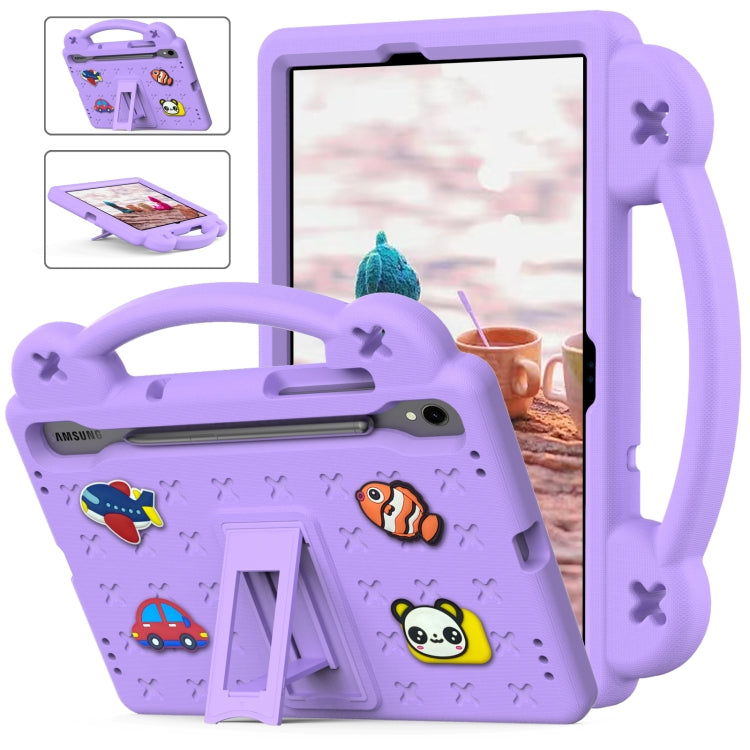 For Samsung Galaxy Tab S7 T870 Handle Kickstand Children EVA Shockproof Tablet Case(Light Purple) - Galaxy Tab S7 by buy2fix | Online Shopping UK | buy2fix