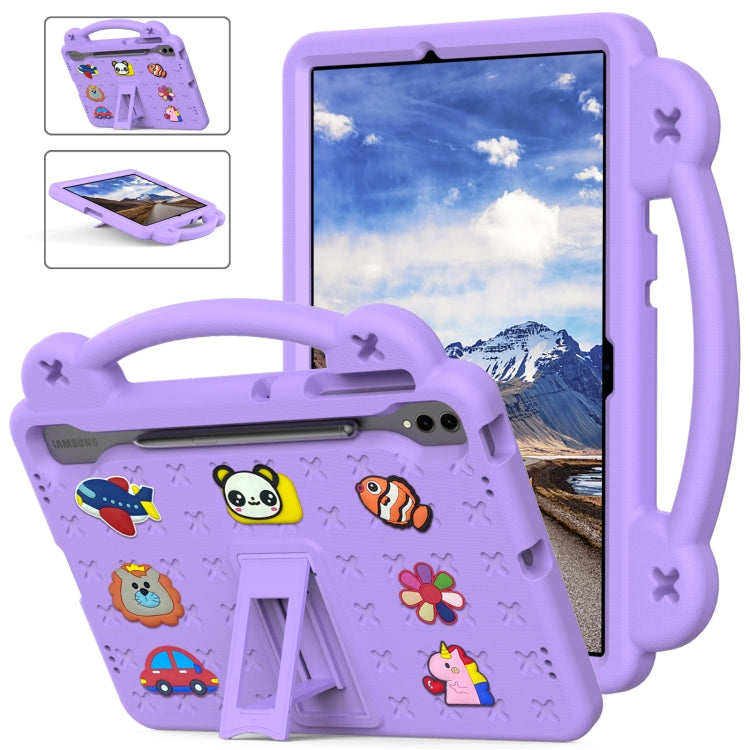 For Samsung Galaxy Tab S9 FE+ 12.4 X610N Handle Kickstand Children EVA Shockproof Tablet Case(Light Purple) - Galaxy Tab S9 FE+ by buy2fix | Online Shopping UK | buy2fix