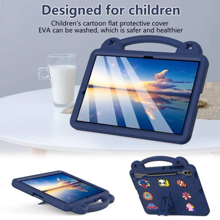 For Samsung Galaxy Tab S9+ 12.4 X810 Handle Kickstand Children EVA Shockproof Tablet Case(Navy Blue) - Galaxy Tab S9+ Cases by buy2fix | Online Shopping UK | buy2fix