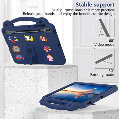 For Samsung Galaxy S7 FE 12.4 T730 / T736 Handle Kickstand Children EVA Shockproof Tablet Case(Navy Blue) - Galaxy Tab S7 FE by buy2fix | Online Shopping UK | buy2fix