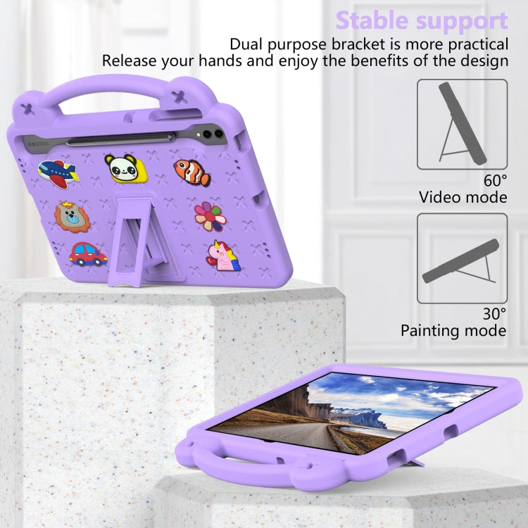 For Samsung Galaxy Tab S10+12.4 X820 Handle Kickstand Children EVA Shockproof Tablet Case(Light Purple) - Tab S10+ Cases by buy2fix | Online Shopping UK | buy2fix