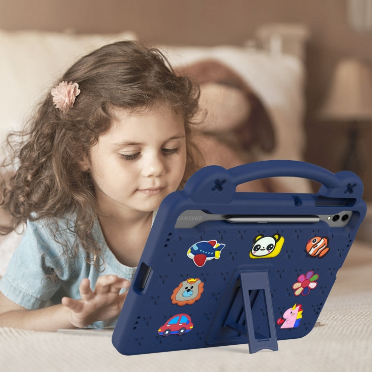 For Samsung Galaxy Tab S10+12.4 X820 Handle Kickstand Children EVA Shockproof Tablet Case(Navy Blue) - Tab S10+ Cases by buy2fix | Online Shopping UK | buy2fix