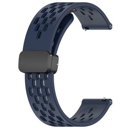 For Amazfit GTS 2E 20mm Folding Magnetic Clasp Silicone Watch Band(Midnight Blue) - Watch Bands by buy2fix | Online Shopping UK | buy2fix