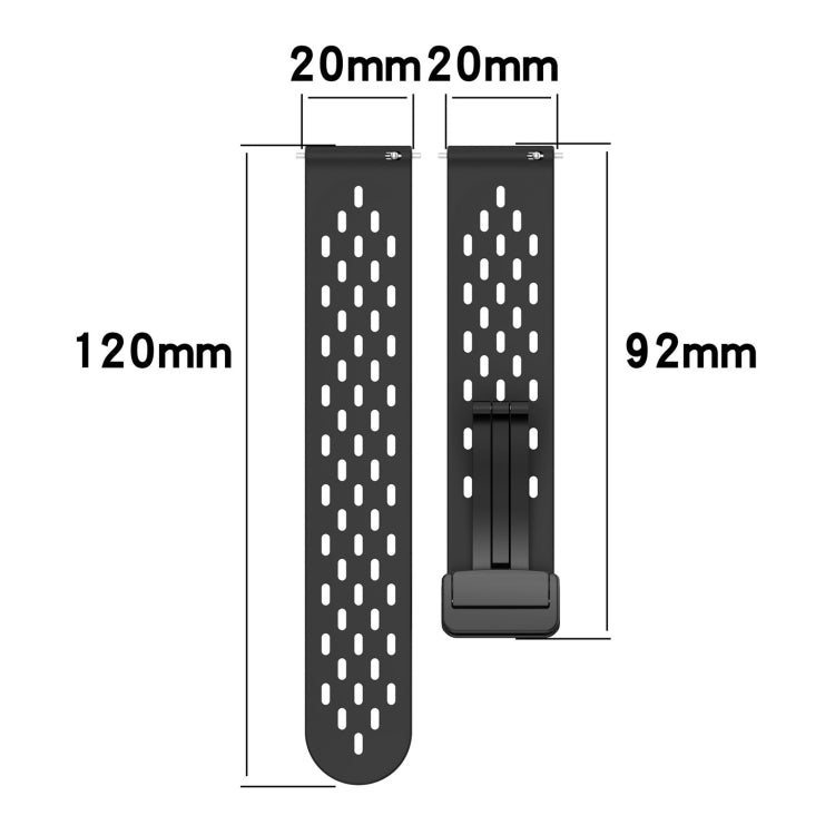 For Amazfit Bip 1S 20mm Folding Magnetic Clasp Silicone Watch Band(Yellow) - Watch Bands by buy2fix | Online Shopping UK | buy2fix