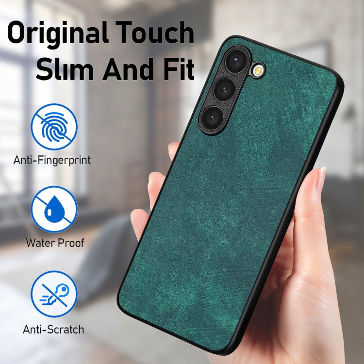 For Samsung Galaxy S25+ 5G Vintage Leather PC Back Cover Phone Case(Green) - Galaxy S25+ 5G Cases by buy2fix | Online Shopping UK | buy2fix