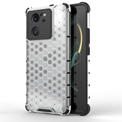 For Xiaomi 13T Shockproof Honeycomb Phone Case(White) - Xiaomi Cases by buy2fix | Online Shopping UK | buy2fix