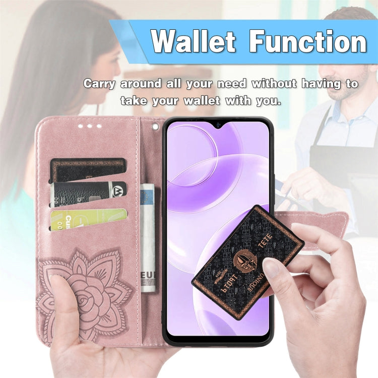 For Ulefone Note 15 Butterfly Love Flower Embossed Leather Phone Case(Gray) - Ulefone Cases by buy2fix | Online Shopping UK | buy2fix