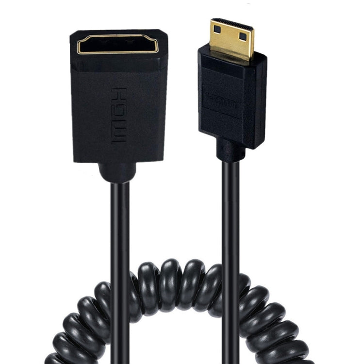 JUNSUNMAY 4K 60Hz Mini HDMI Male to HDMI 2.0V Female Spring Cable, Length:1.8m(Straight) - Cable by JUNSUNMAY | Online Shopping UK | buy2fix