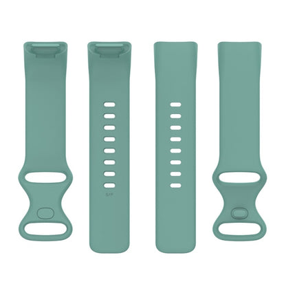 For Fitbit Charge 6 Solid Color Butterfly Buckle Silicone Watch Band, Size:L Size(Pine Green) - Watch Bands by buy2fix | Online Shopping UK | buy2fix