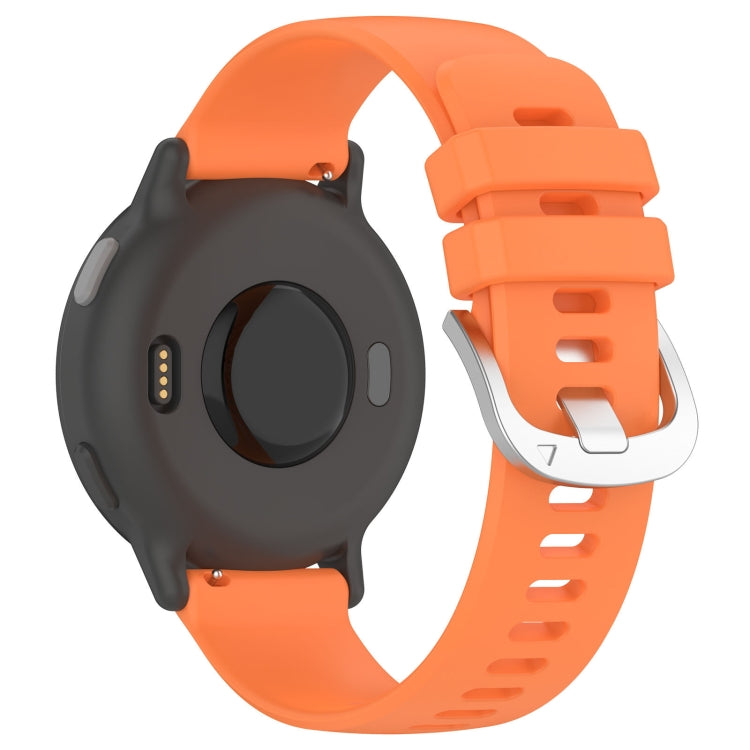 For Garmin Venu SQ2 Liquid Glossy Silver Buckle Silicone Watch Band(Orange) - Watch Bands by buy2fix | Online Shopping UK | buy2fix