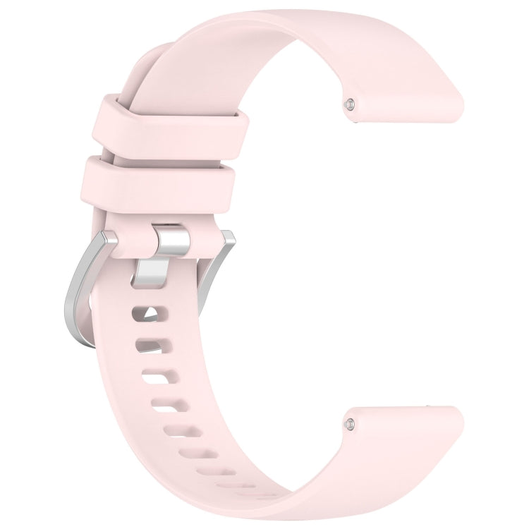 For Garmin Venu 2 Plus Liquid Glossy Silver Buckle Silicone Watch Band(Pink) - Watch Bands by buy2fix | Online Shopping UK | buy2fix