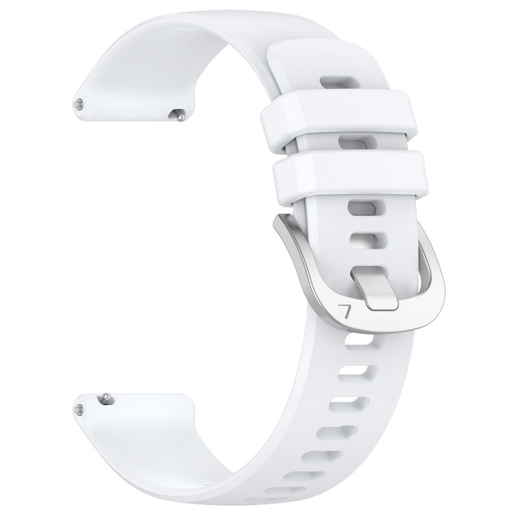 For Garmin Approach S40 Liquid Glossy Silver Buckle Silicone Watch Band(White) - Watch Bands by buy2fix | Online Shopping UK | buy2fix