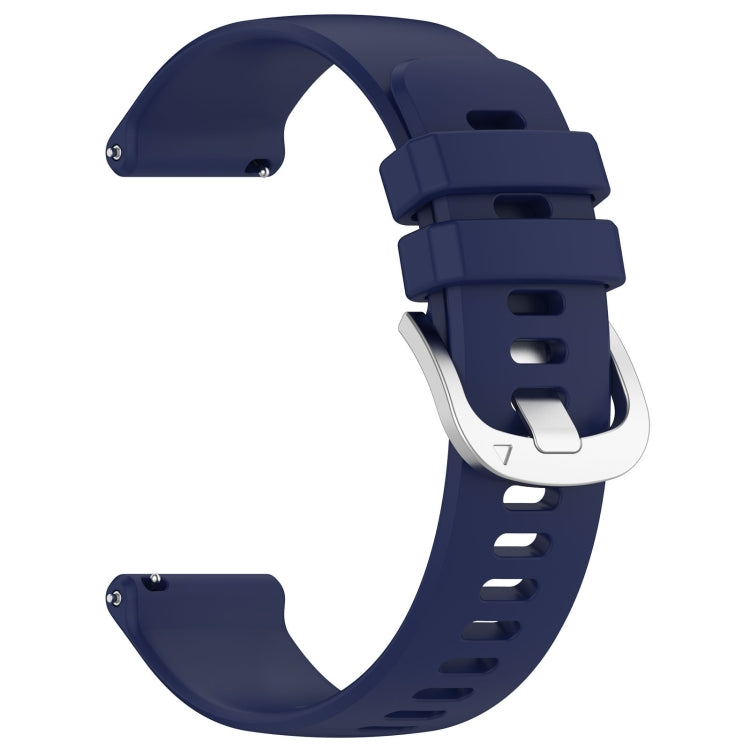 For Garmin Forerunner 645 / 645 Music Liquid Glossy Silver Buckle Silicone Watch Band(Dark Blue) - Watch Bands by buy2fix | Online Shopping UK | buy2fix