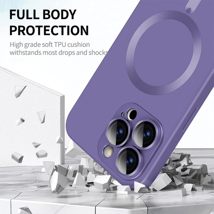 For iPhone 14 Plus ENKAY MagSafe Matte TPU Phone Case with Lens Film(Purple) - iPhone 14 Plus Cases by ENKAY | Online Shopping UK | buy2fix