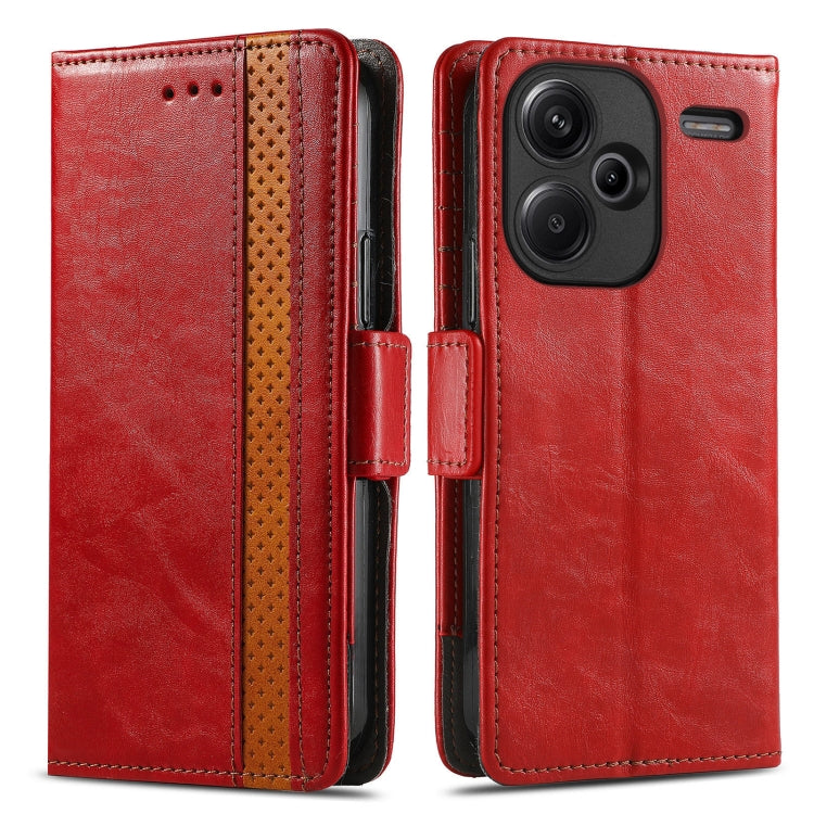 For Xiaomi Redmi Note 13 Pro+ CaseNeo Splicing Dual Magnetic Buckle Leather Phone Case(Red) - Note 13 Pro+ Cases by buy2fix | Online Shopping UK | buy2fix