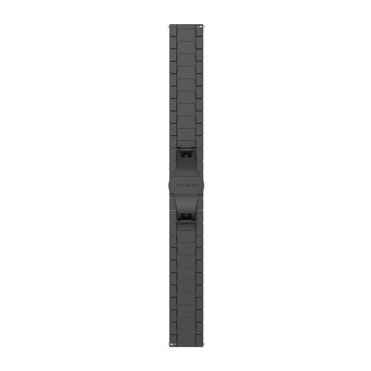 For Garmin Forerunner 265S One Bead Butterfly Buckle Stainless Steel Metal Watch Band(Black) - Watch Bands by buy2fix | Online Shopping UK | buy2fix