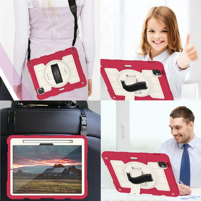 For iPad Air 11 2024 Silicone Hybrid PC Shockproof Tablet Case with Shoulder Strap(Feifan Magenta) - iPad Air 11 2024 Cases by buy2fix | Online Shopping UK | buy2fix