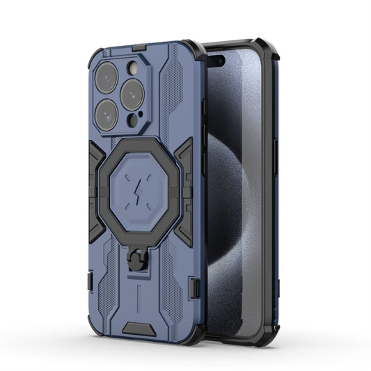 For iPhone 15 Pro Supersonic Armor Holder PC Hybrid TPU Phone Case(Blue) - iPhone 15 Pro Cases by buy2fix | Online Shopping UK | buy2fix