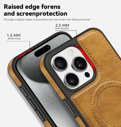 For iPhone 14 Pro Multi-function Holder MagSafe PU Phone Case(Mulberry) - iPhone 14 Pro Cases by buy2fix | Online Shopping UK | buy2fix