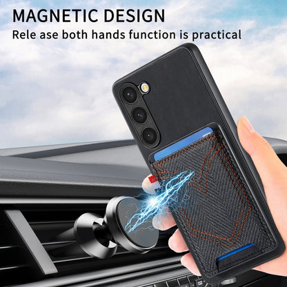 For Samsung Galaxy S25+ 5G Denim Texture Leather Skin Phone Case with Card Slot(Black) - Galaxy S25+ 5G Cases by buy2fix | Online Shopping UK | buy2fix