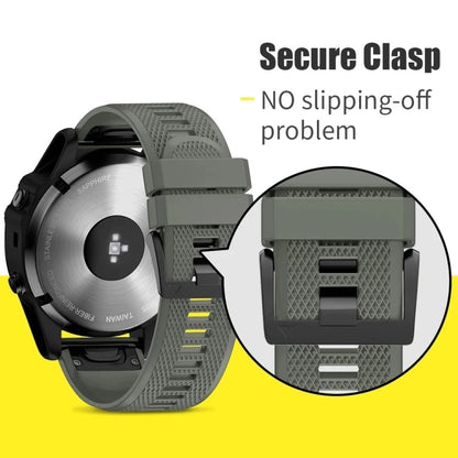 For Garmin Fenix 6 Sapphire 22mm Quick Release Silicone Watch Band(Black) - Watch Bands by buy2fix | Online Shopping UK | buy2fix