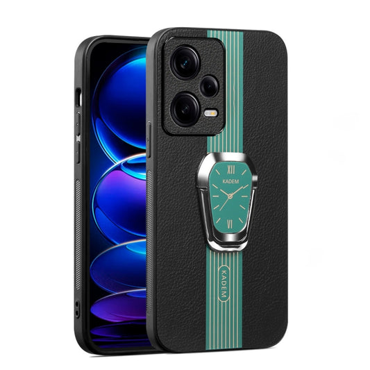 For Redmi Note 12 Pro 5G Global Magnetic Litchi Leather Back Phone Case with Holder(Green) - Xiaomi Cases by buy2fix | Online Shopping UK | buy2fix