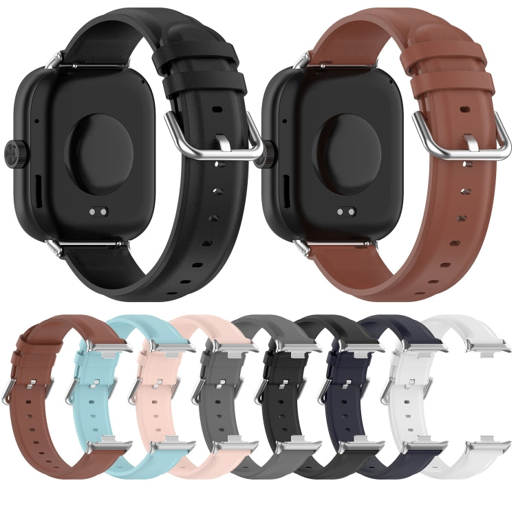 For Xiaomi Mi Band 8 Pro Round Tail Top Layer Leather Watch Band(Dark Blue) - Watch Bands by buy2fix | Online Shopping UK | buy2fix