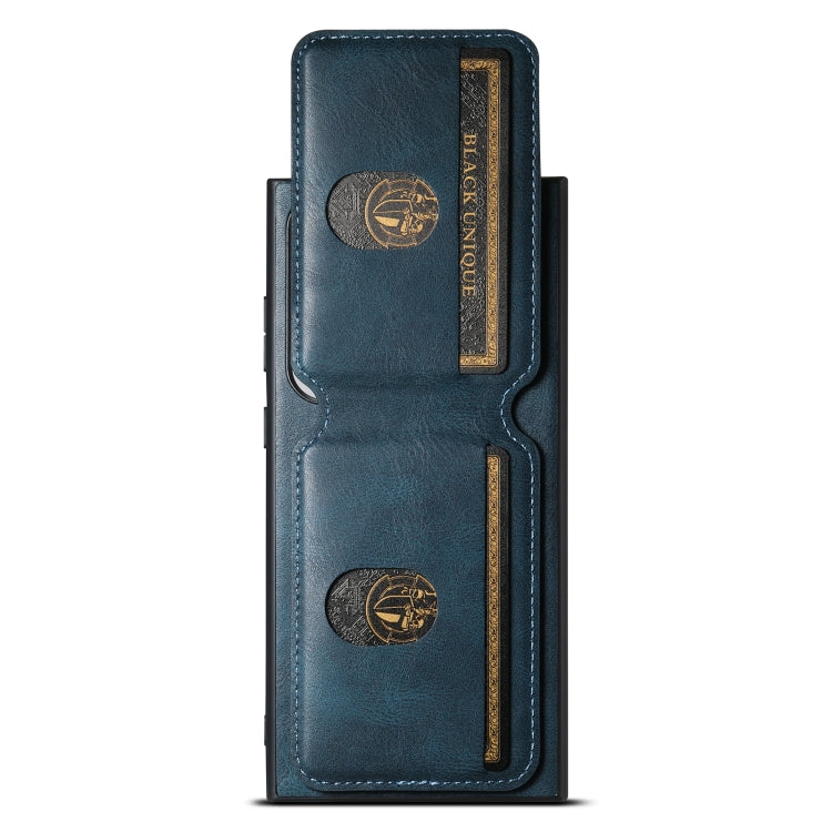 For Samsung Galaxy S24 Ultra Suteni H02 Leather Wallet Stand Back Phone Case(Blue) - Galaxy S24 Ultra 5G Cases by Suteni | Online Shopping UK | buy2fix