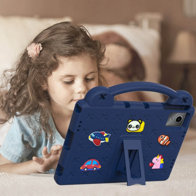 For Huawei MatePad SE 11 2024 Handle Kickstand Children EVA Shockproof Tablet Case(Navy Blue) - Huawei by buy2fix | Online Shopping UK | buy2fix