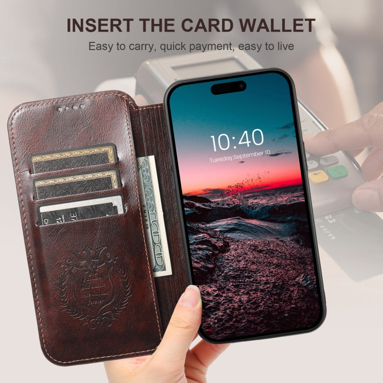 For iPhone 16 Suteni J05 Leather Magnetic MagSafe Phone Case(Brown) - iPhone 16 Cases by Suteni | Online Shopping UK | buy2fix