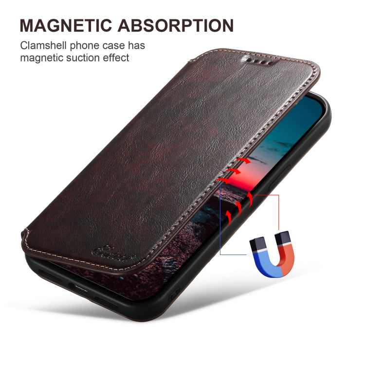 For iPhone 16 Pro Suteni J05 Leather Magnetic MagSafe Phone Case(Brown) - iPhone 16 Pro Cases by Suteni | Online Shopping UK | buy2fix