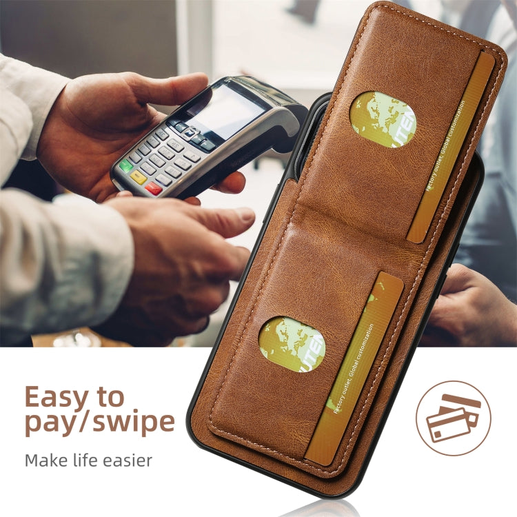 For iPhone 16 Pro Suteni H03 Oil Wax Leather Wallet Stand Back Phone Case(Brown) - iPhone 16 Pro Cases by Suteni | Online Shopping UK | buy2fix