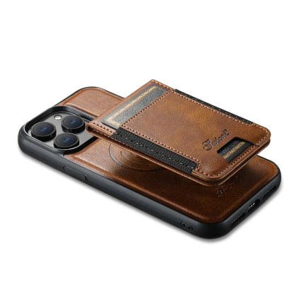 For iPhone 12 Pro Suteni H17 Oil Eax Leather MagSafe Detachable Wallet Phone Case(Brown) - iPhone 12 / 12 Pro Cases by Suteni | Online Shopping UK | buy2fix