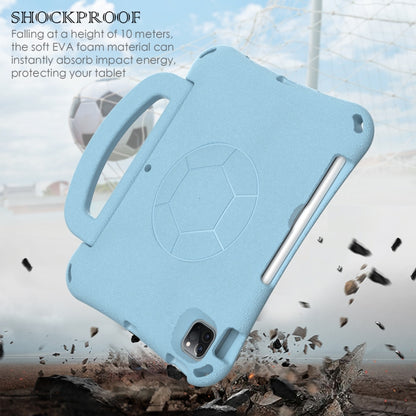 For iPad Air 11 2025 / 2024 Handle Football Shaped EVA Shockproof Tablet Case(Light Blue) - iPad Air 11 2025 / 2024 Cases by buy2fix | Online Shopping UK | buy2fix