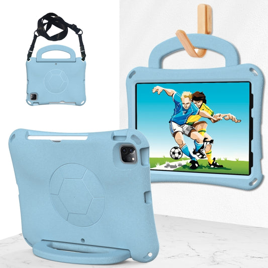 For iPad Pro 11 2024 Handle Football Shaped EVA Shockproof Tablet Case(Light Blue) - iPad Pro 11 2024 Cases by buy2fix | Online Shopping UK | buy2fix