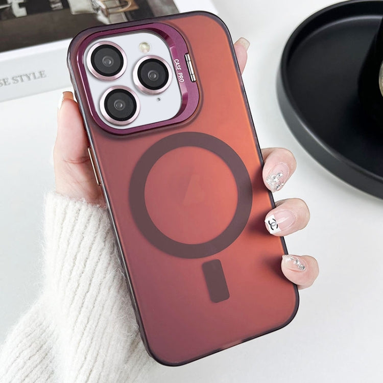 For iPhone 11 Pro Max MagSafe Lens Holder PC Hybrid TPU Phone Case(Red) - iPhone 11 Pro Max Cases by buy2fix | Online Shopping UK | buy2fix