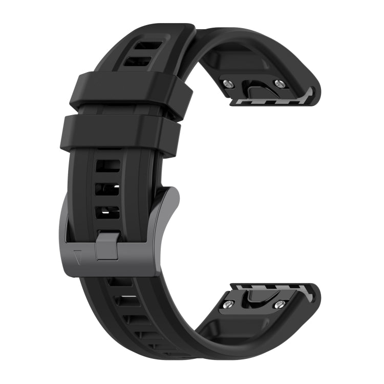 For Garmin Epix Gen2 / Epix Pro Gen2 47mm Solid Color Black Buckle Silicone Quick Release Watch Band(Black) - Watch Bands by buy2fix | Online Shopping UK | buy2fix