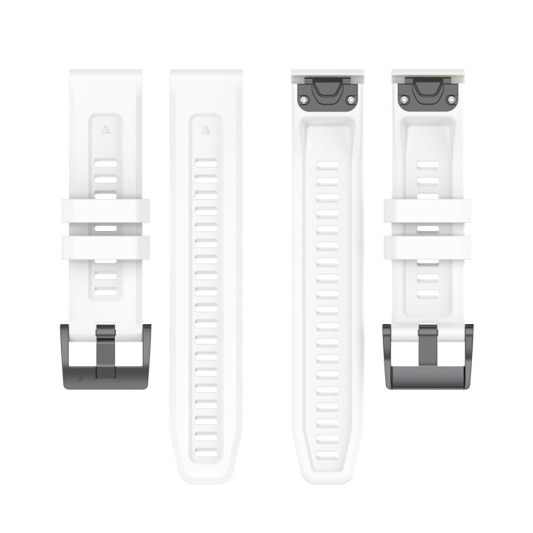 For Garmin Epix Gen2 / Epix Pro Gen2 47mm Solid Color Black Buckle Silicone Quick Release Watch Band(White) - Watch Bands by buy2fix | Online Shopping UK | buy2fix