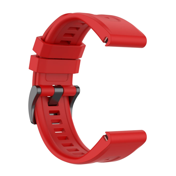 For Garmin Epix Gen2 / Epix Pro Gen2 47mm Solid Color Black Buckle Silicone Quick Release Watch Band(Red) - Watch Bands by buy2fix | Online Shopping UK | buy2fix