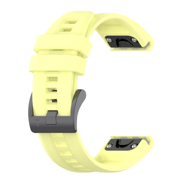 For Garmin Epix Gen2 / Epix Pro Gen2 47mm Solid Color Black Buckle Silicone Quick Release Watch Band(Yellow) - Watch Bands by buy2fix | Online Shopping UK | buy2fix