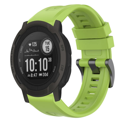 For Garmin Instinct 2 / Instinct Solid Color Black Buckle Silicone Quick Release Watch Band(Lime green) - Watch Bands by buy2fix | Online Shopping UK | buy2fix