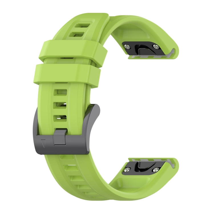 For Garmin Instinct 2 / Instinct Solid Color Black Buckle Silicone Quick Release Watch Band(Lime green) - Watch Bands by buy2fix | Online Shopping UK | buy2fix