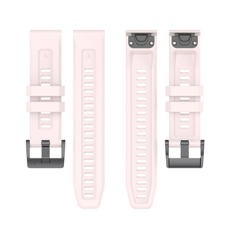 For Garmin Forerunner 965 / 955 / 945 / 935 Solid Color Black Buckle Silicone Quick Release Watch Band(Pink) - Watch Bands by buy2fix | Online Shopping UK | buy2fix
