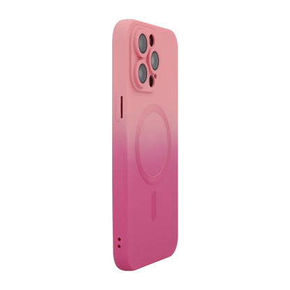 For iPhone 16 Pro ENKAY Hat-Prince MagSafe Rainbow Gradient Silicone Phone Case with Lens Film(Pink Rose) - iPhone 16 Pro Cases by ENKAY | Online Shopping UK | buy2fix