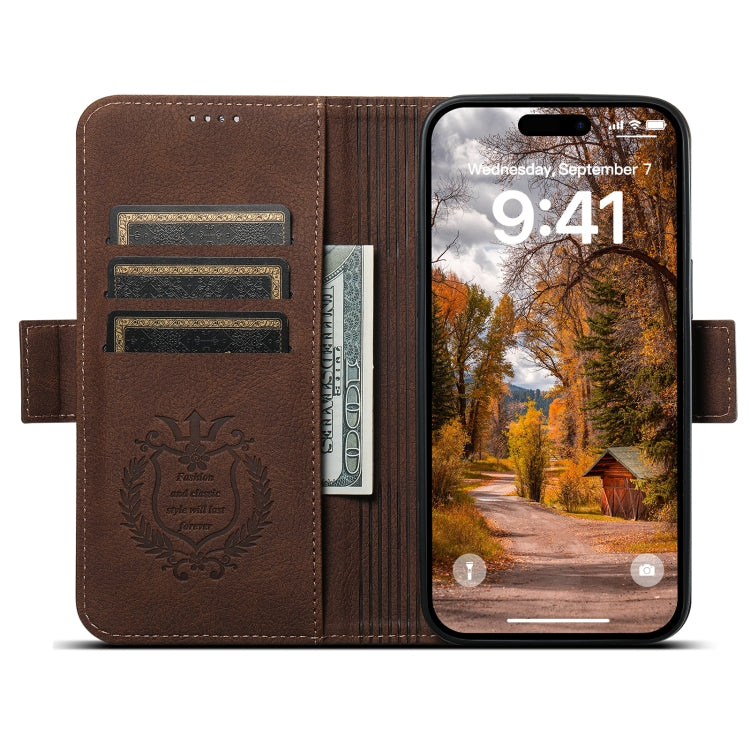 For iPhone 13 Pro SUTENI J07 Multifunctional Horizontal Flip Magsafe Leather Phone Case(Brown) - iPhone 13 Pro Cases by Suteni | Online Shopping UK | buy2fix