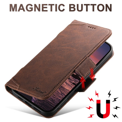 For iPhone 16 Plus SUTENI J07 Multifunctional Horizontal Flip Magsafe Leather Phone Case(Brown) - iPhone 16 Plus Cases by Suteni | Online Shopping UK | buy2fix