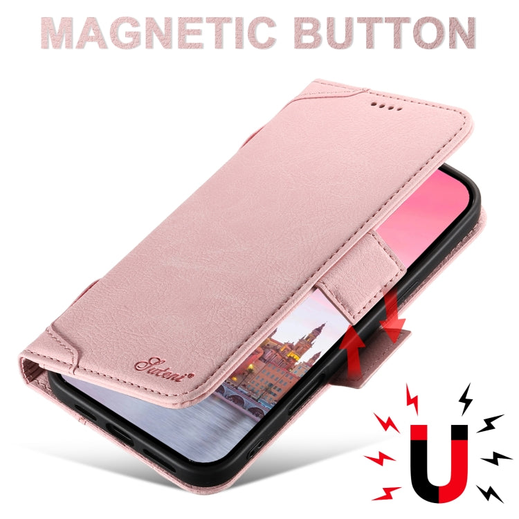 For iPhone 16 Plus SUTENI J07 Multifunctional Horizontal Flip Magsafe Leather Phone Case(Pink) - iPhone 16 Plus Cases by Suteni | Online Shopping UK | buy2fix