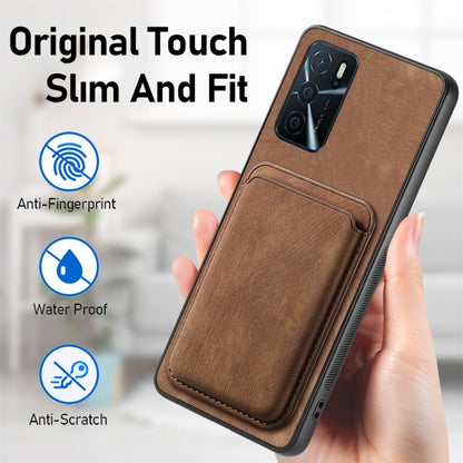 For OPPO Reno8 T 5G Retro Leather Card Bag Magnetic Phone Case(Brown) - OPPO Cases by buy2fix | Online Shopping UK | buy2fix